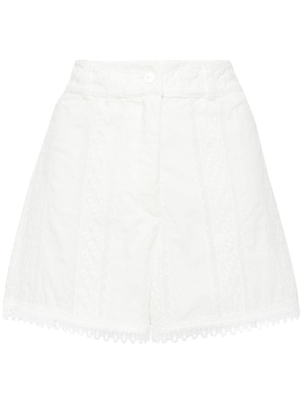 Waimari lace-detailing high-rise shorts - White von Waimari