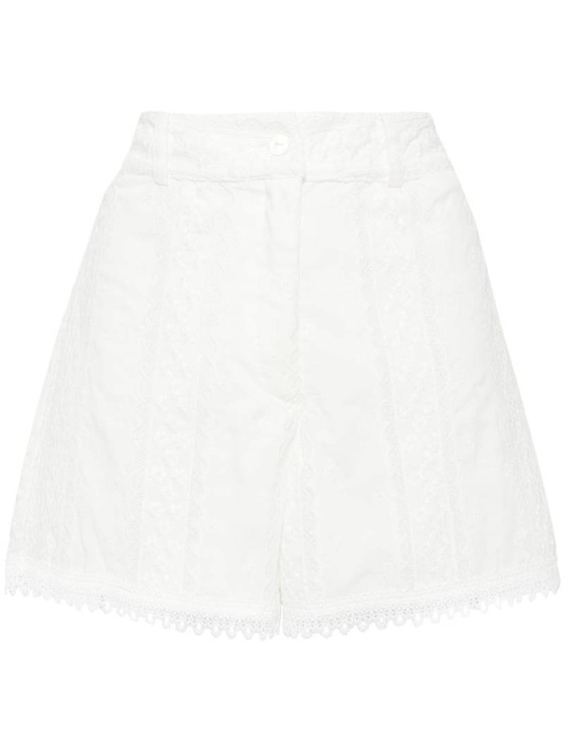 Waimari lace-detailing high-rise shorts - White von Waimari