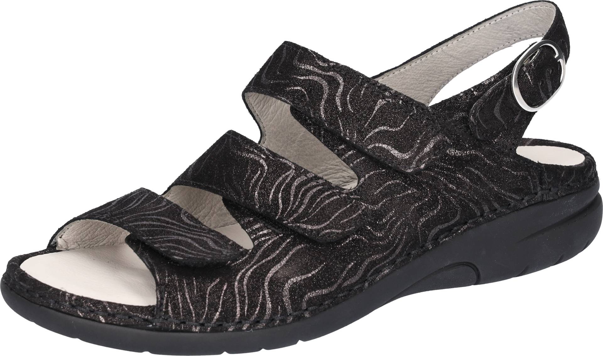 Waldläufer Riemchensandale »GUNNA«, Sommerschuh, Sandalette, Keilabsatz, in Metallic-Optik, G-Weite von Waldläufer