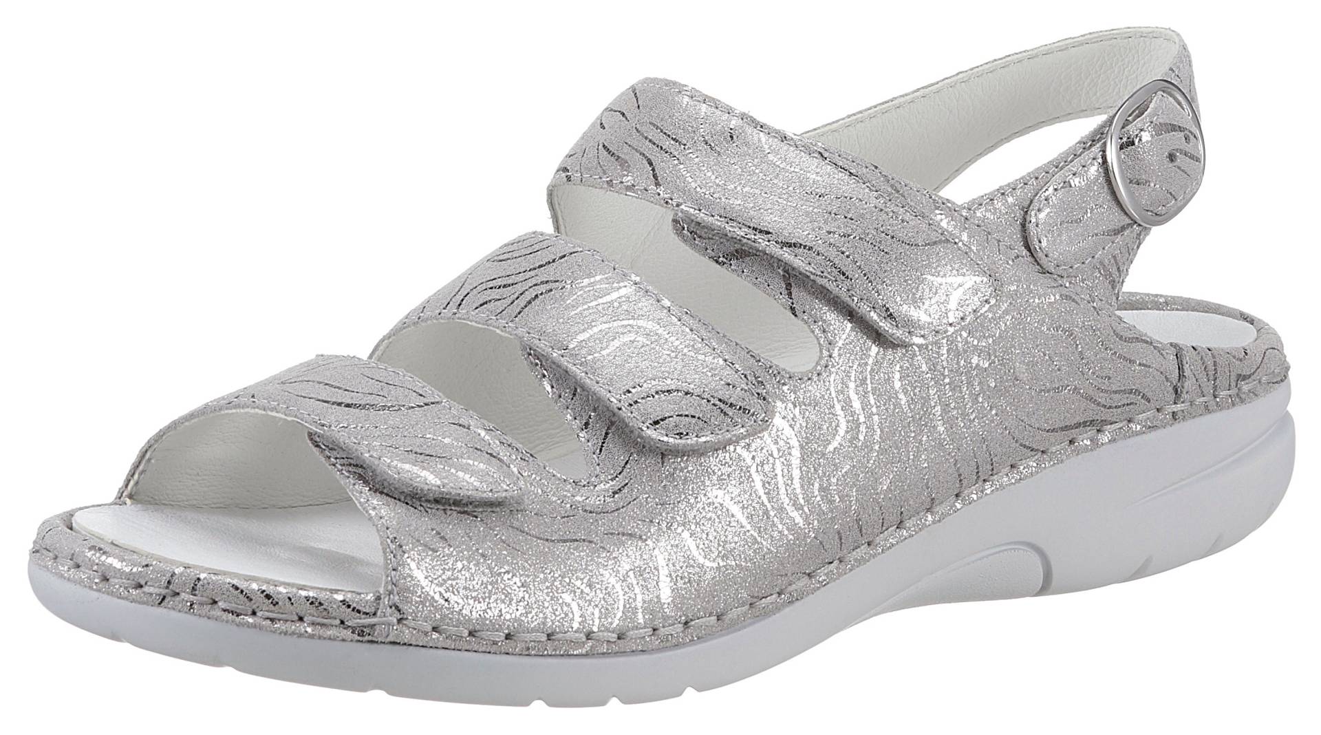 Waldläufer Riemchensandale »GUNNA«, Sommerschuh, Sandalette, Keilabsatz, in Metallic-Optik, G-Weite von Waldläufer