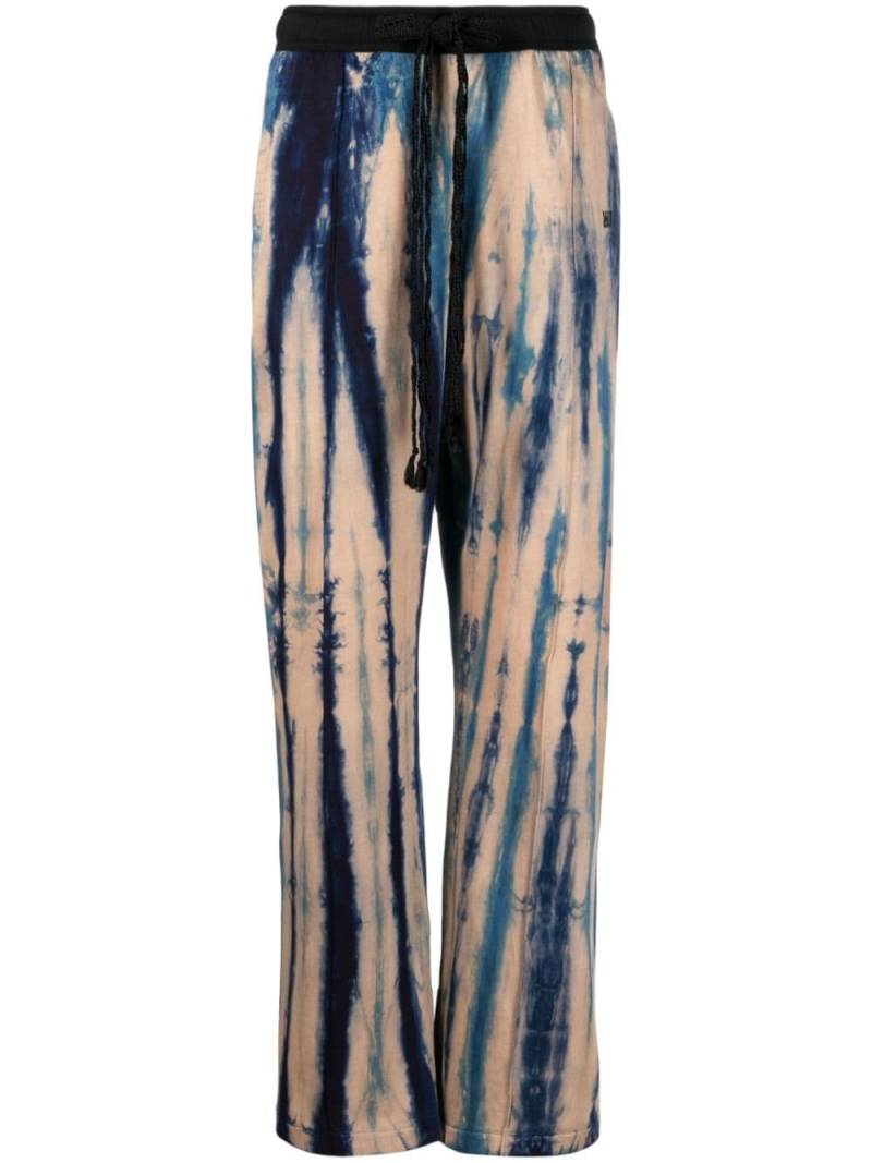 Wales Bonner Air Jersey tie-dye straight-leg trousers - Blue von Wales Bonner