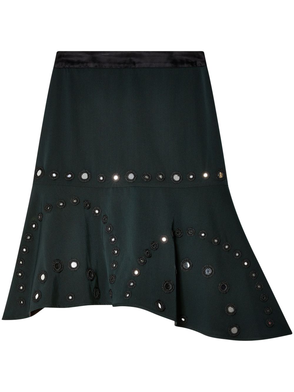 Wales Bonner Serenade asymmetric skirt - Green von Wales Bonner