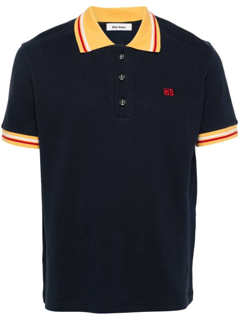 Wales Bonner Sun organic cotton polo shirt - Blue von Wales Bonner