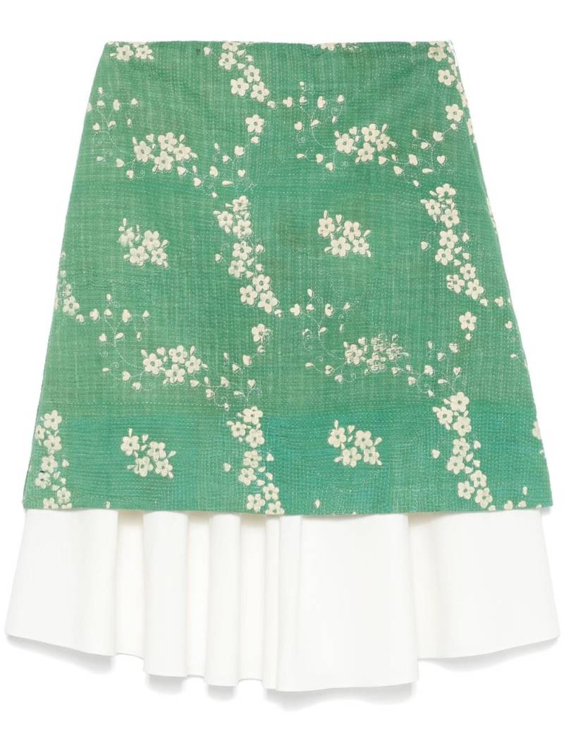 Wales Bonner Triumph mini skirt - Green von Wales Bonner