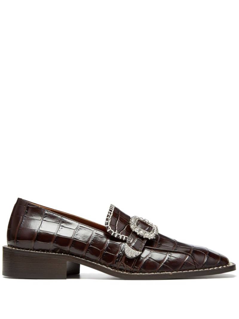 Wales Bonner crystal-buckle loafers - Brown von Wales Bonner