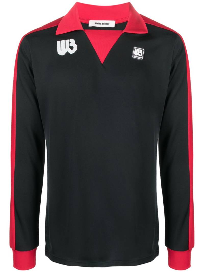 Wales Bonner logo-print long-sleeve jersey - Black von Wales Bonner