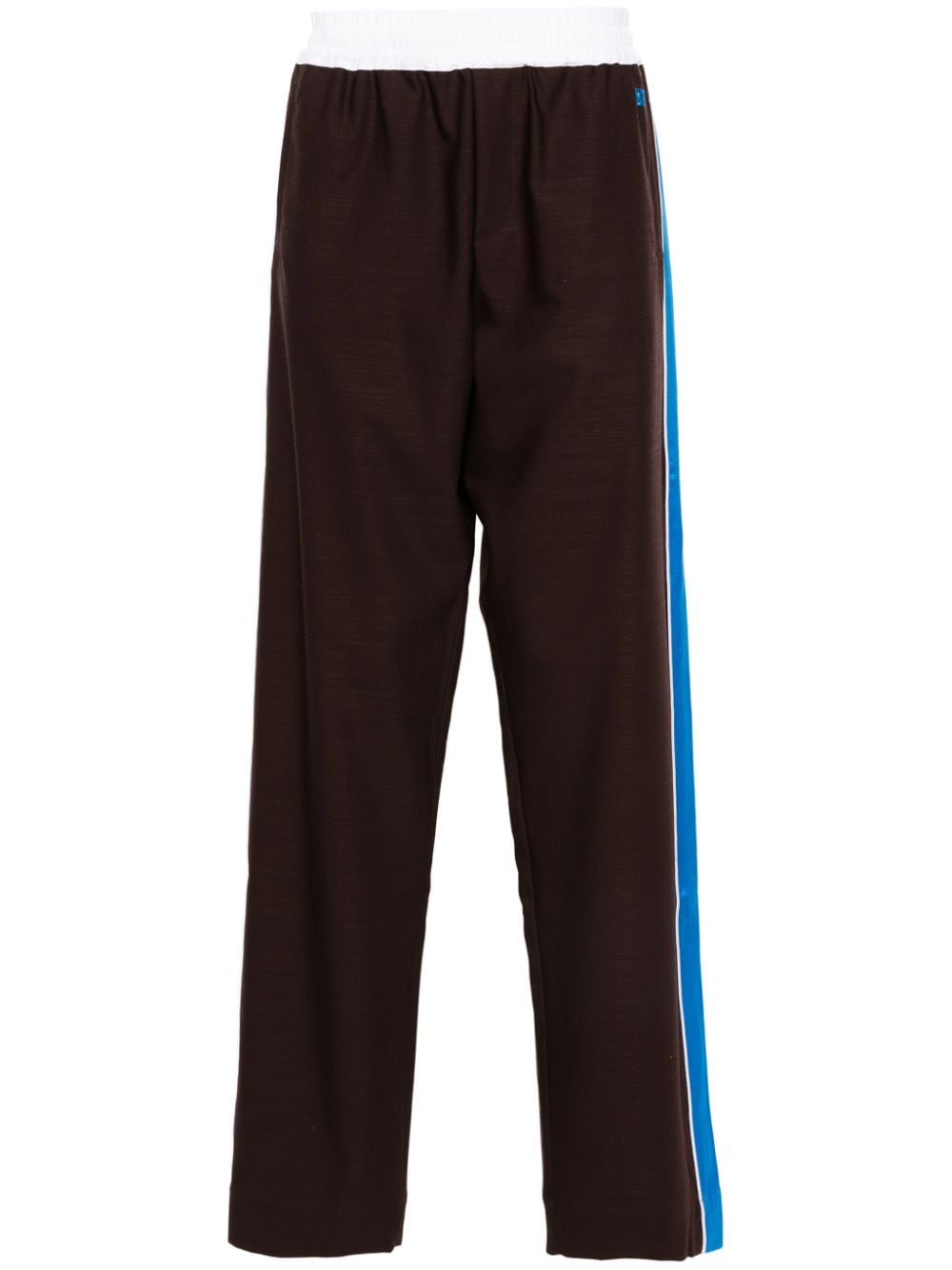 Wales Bonner stripe-detail straight-leg trousers - Brown von Wales Bonner