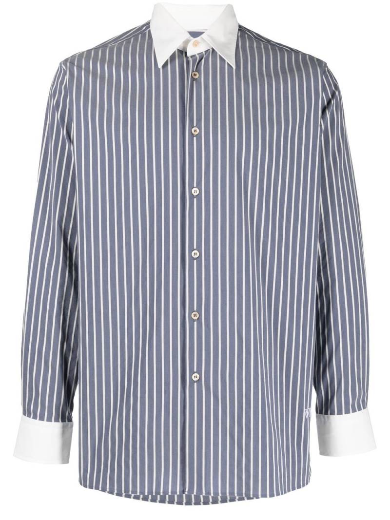 Wales Bonner striped button-up shirt - Blue von Wales Bonner