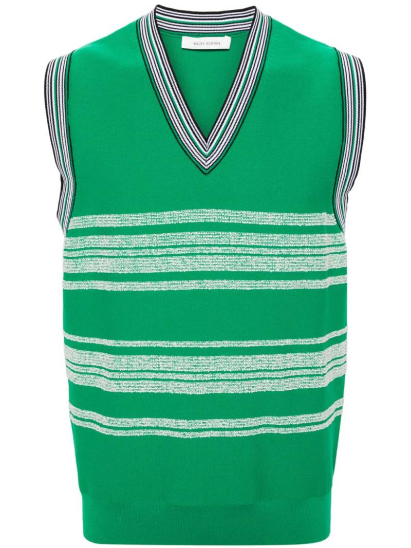 Wales Bonner striped sleeveless jumper - Green von Wales Bonner