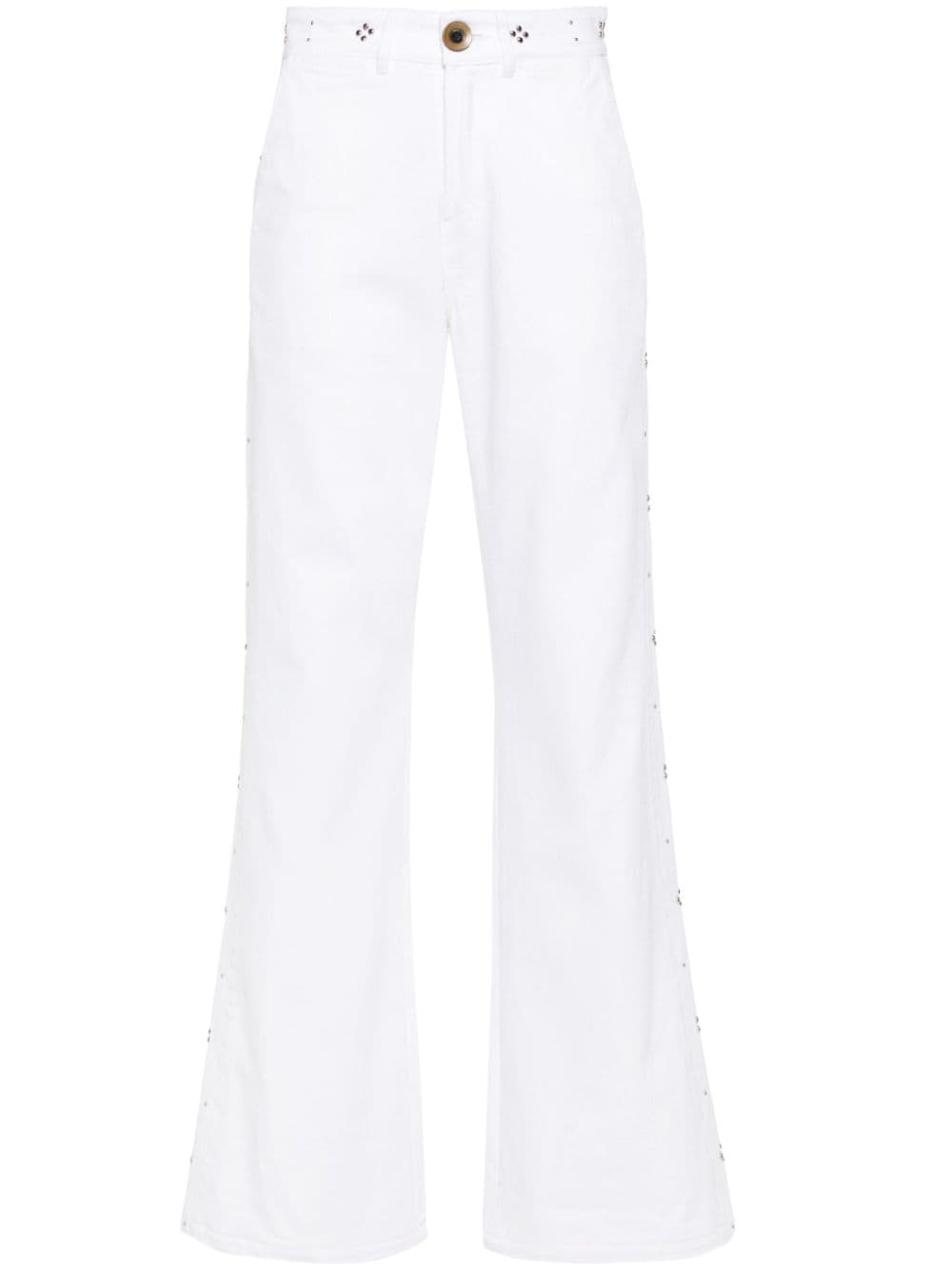 Wales Bonner stud-detail straight-leg jeans - White von Wales Bonner