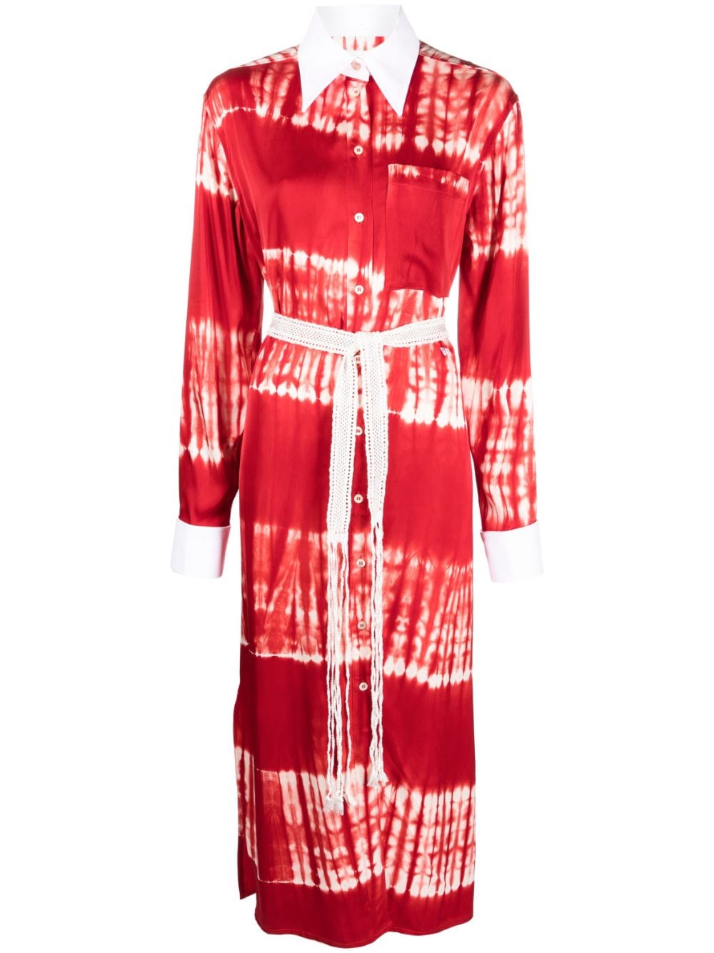 Wales Bonner tie-dye shirt dress - Red von Wales Bonner