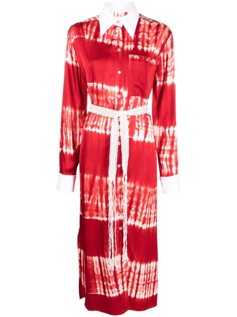 Wales Bonner tie-dye shirt dress - Red von Wales Bonner