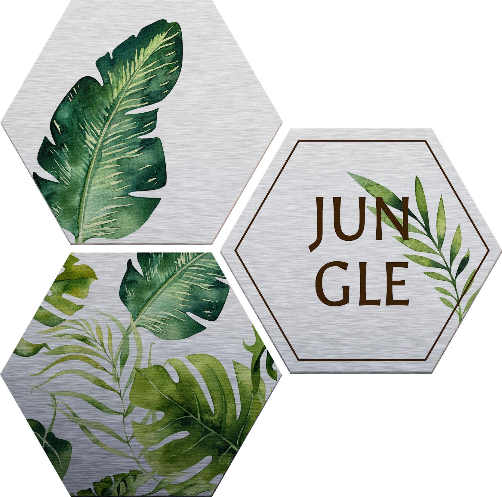 Wall-Art Metallbild »Kvilis Jungle«, Kinder, (Set), Metallposter Collage von Wall-Art