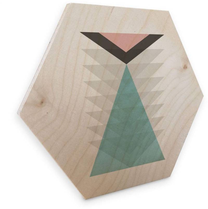 Wall-Art Holzbild »Geometrische Deko pink Dreieck«, (1 St.), vintage Holzschild von Wall-Art