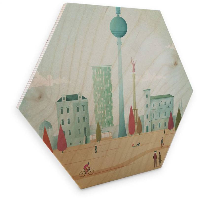 Wall-Art Holzbild »Geometrisches Holzbild Retro«, (1 St.), Vintage Holzschild von Wall-Art