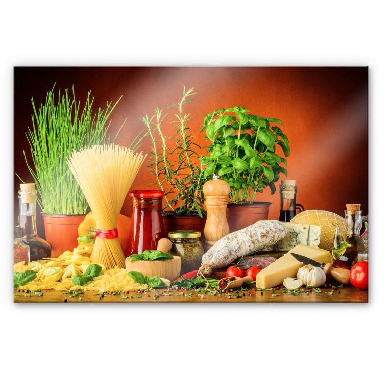 Wall-Art Küchenrückwand »Spritzschutz Italienisch Kochen«, (1 tlg.), Herd Waschbecken Wandschutz von Wall-Art