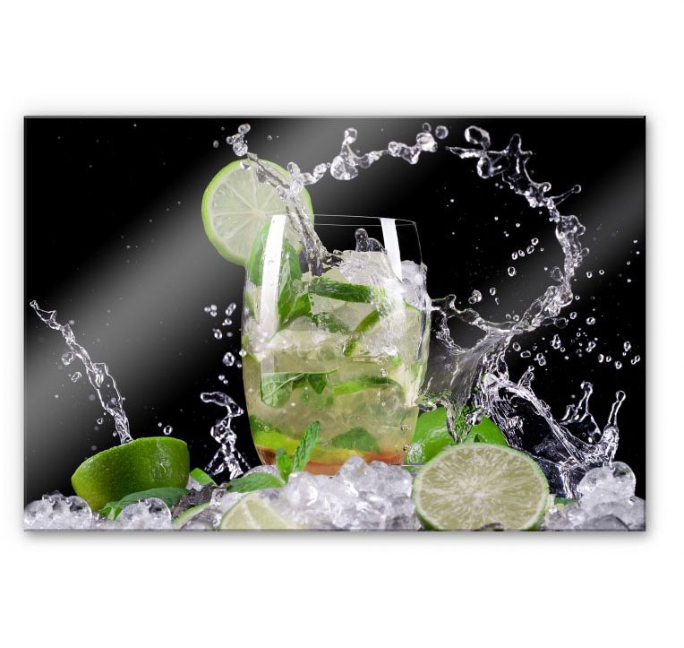 Wall-Art Küchenrückwand »Spritzschutz Splashing Mojito«, (1 tlg.), Herd Waschbecken Wandschutz von Wall-Art