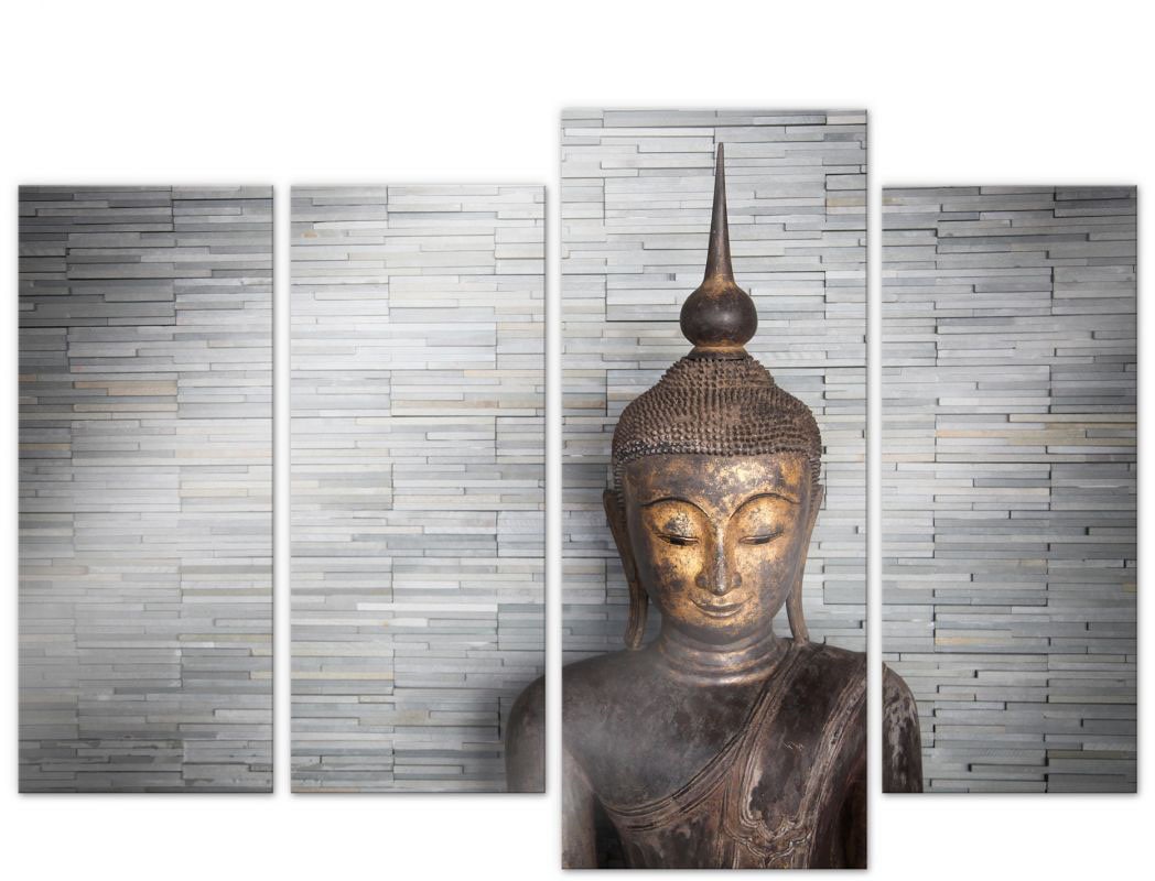 Wall-Art Mehrteilige Bilder »Thailand Buddha Set (4 teilig)«, (Set, 4 St.), Glasposter modern von Wall-Art