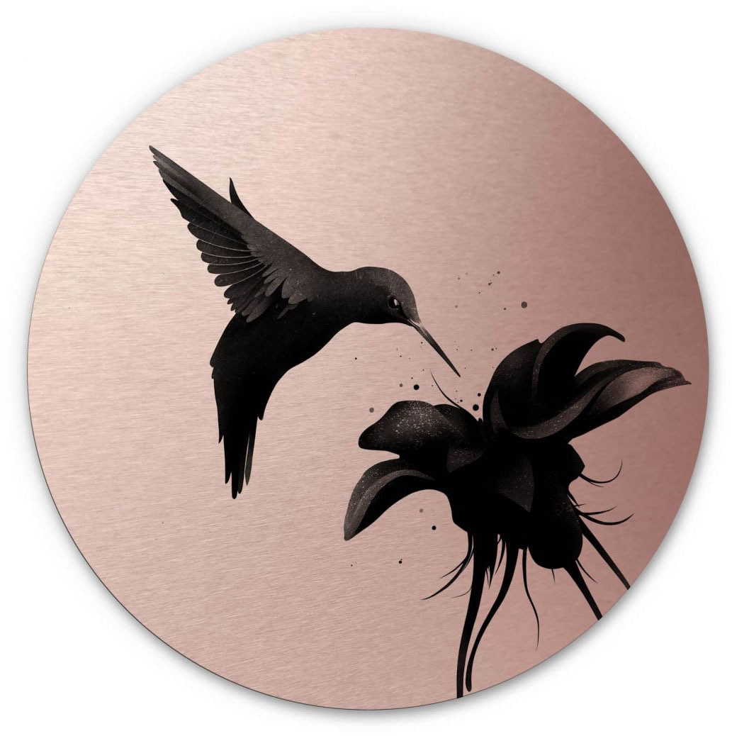 Wall-Art Metallbild »3D Kolibri Metallschild Vogel«, (1 St.), Metallschild modern von Wall-Art