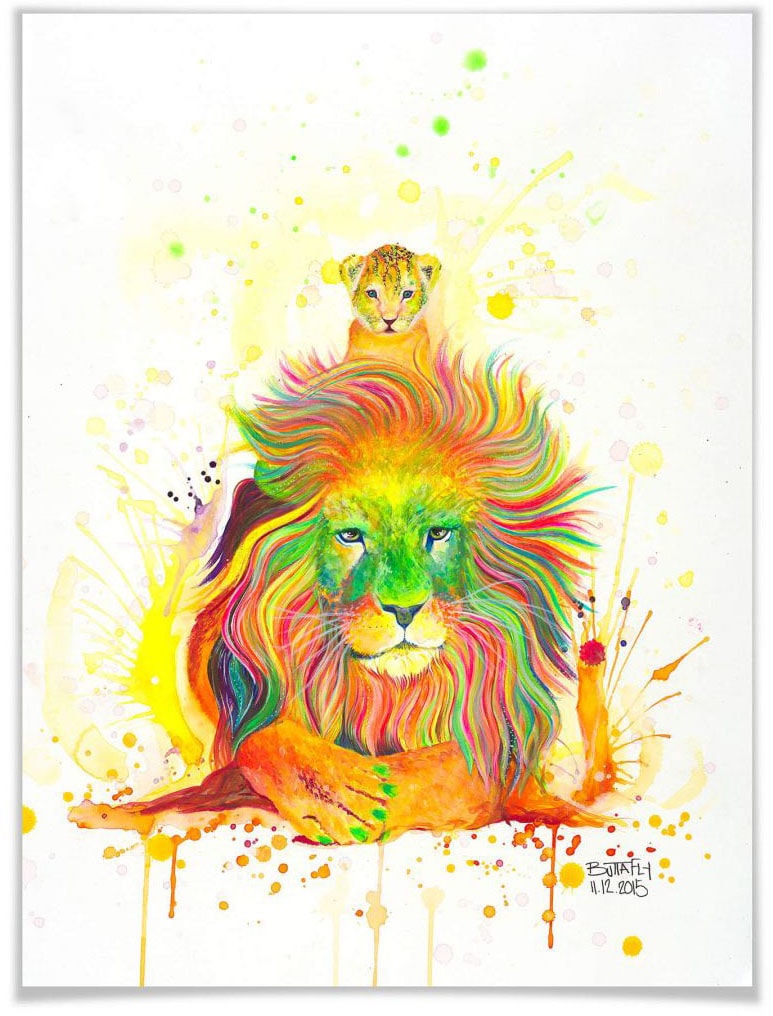 Wall-Art Poster »A Kings Pride König der Löwen«, Schriftzug, (1 St.), Poster ohne Bilderrahmen von Wall-Art