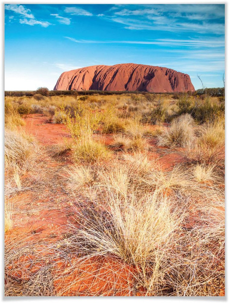 Wall-Art Poster »Ayers Rock Wüsten Urlaub Fotokunst«, Australien, (1 St.), Poster ohne Bilderrahmen von Wall-Art