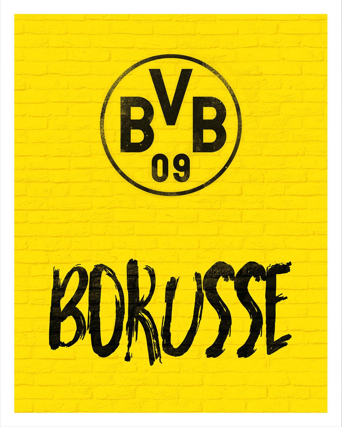 Wall-Art Poster »BVB Borusse Fussball Deko«, (Set), Poster ohne Bilderrahmen von Wall-Art
