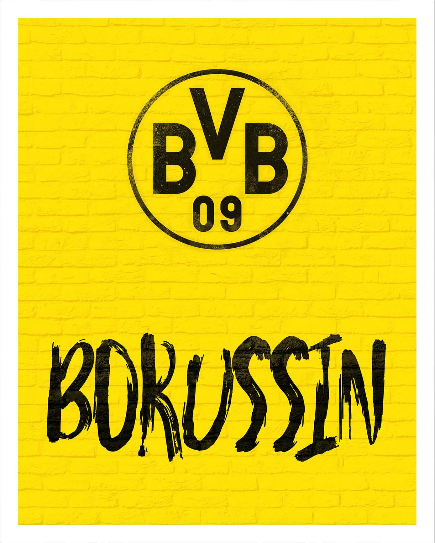 Wall-Art Poster »BVB Borussin Fussball Deko«, Poster ohne Bilderrahmen von Wall-Art