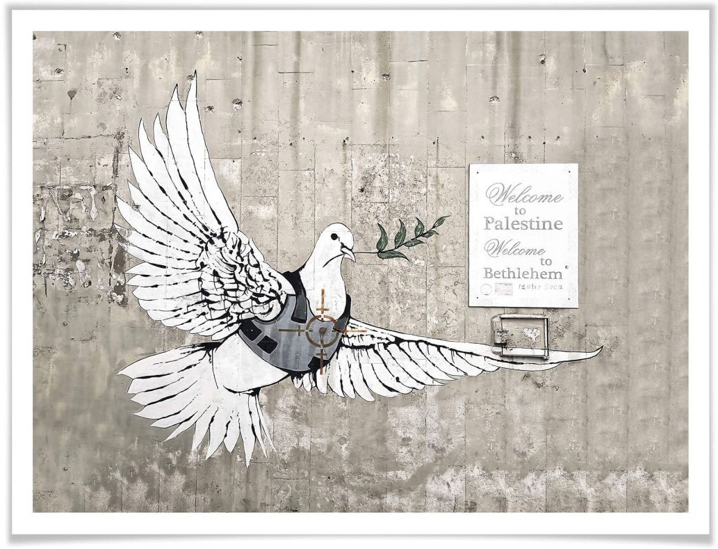 Wall-Art Poster »Banksy Die Friedenstaube Graffiti«, Graffiti, (1 St.), Poster ohne Bilderrahmen von Wall-Art