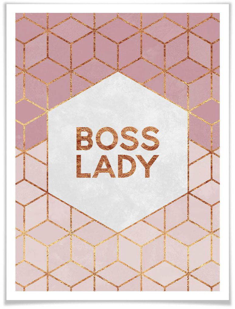 Wall-Art Poster »Boss Lady geometrische Deko«, Personen, (1 St.), Poster ohne Bilderrahmen von Wall-Art