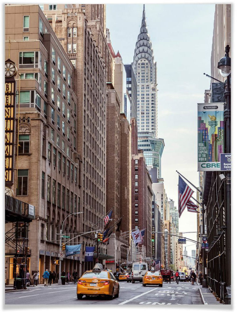 Wall-Art Poster »Chrysler Building New York«, Gebäude, (1 St.), Poster ohne Bilderrahmen von Wall-Art