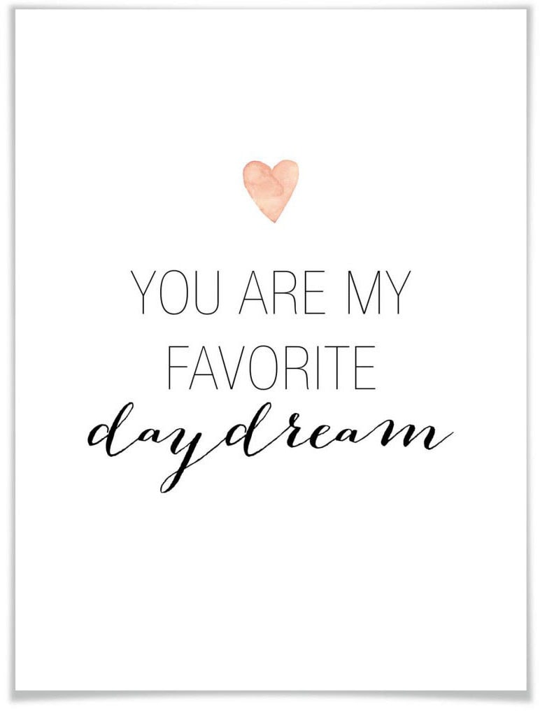 Wall-Art Poster »Daydream«, Schriftzug, (1 St.), Poster ohne Bilderrahmen von Wall-Art