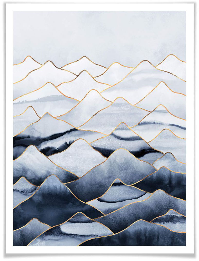 Wall-Art Poster »Die Berge«, Berge, (1 St.), Poster ohne Bilderrahmen von Wall-Art