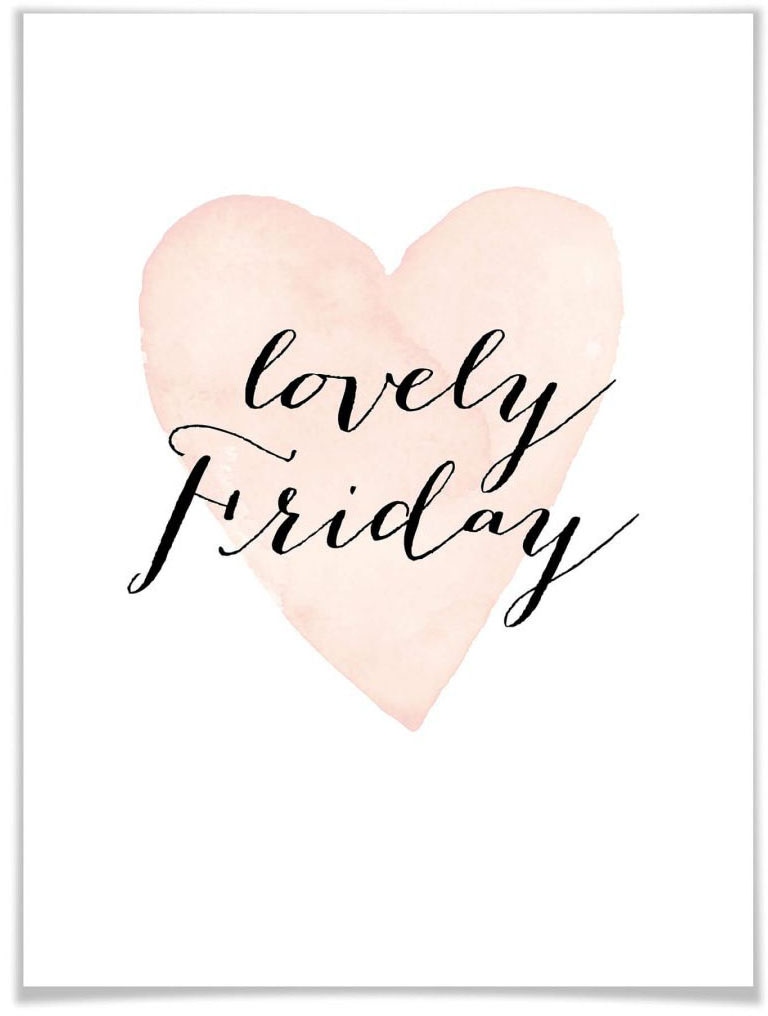 Wall-Art Poster »lovely Friday Affirmationen«, Schriftzug, (1 St.), Poster ohne Bilderrahmen von Wall-Art