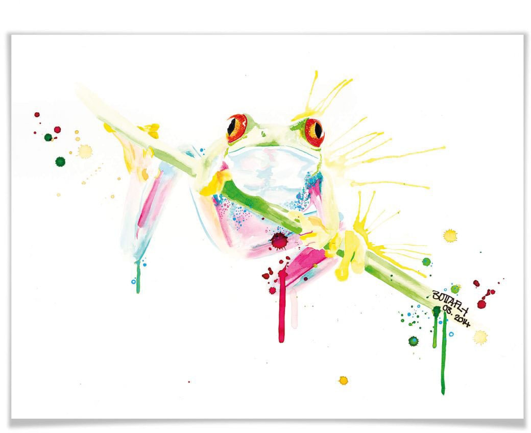 Wall-Art Poster »Frog«, Frosch, (1 St.), Poster ohne Bilderrahmen von Wall-Art