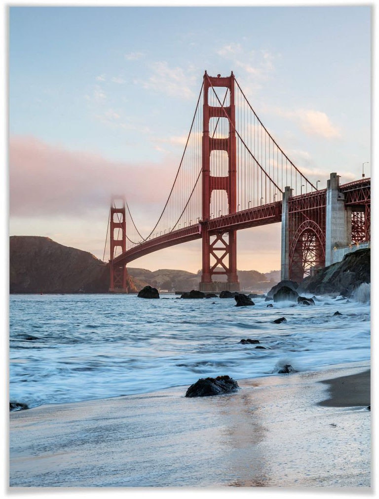 Wall-Art Poster »Golden Gate Bridge«, Brücken, (1 St.), Poster ohne Bilderrahmen von Wall-Art