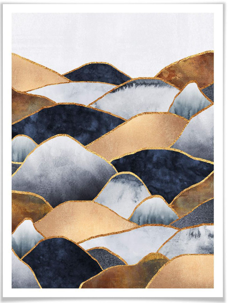 Wall-Art Poster »Goldene Hügel«, Landschaften, (1 St.), Poster ohne Bilderrahmen von Wall-Art