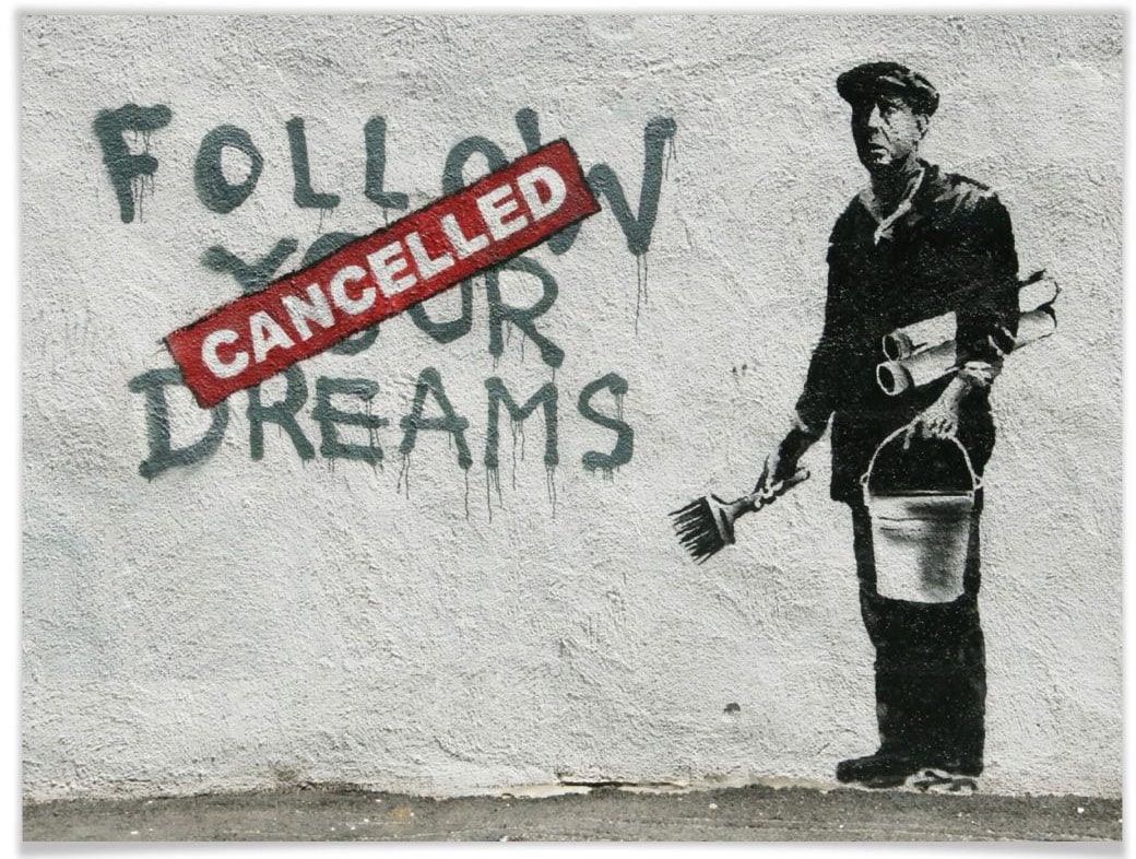 Wall-Art Poster »Graffiti Bilder Follow your dreams«, Schriftzug, (1 St.), Poster ohne Bilderrahmen von Wall-Art