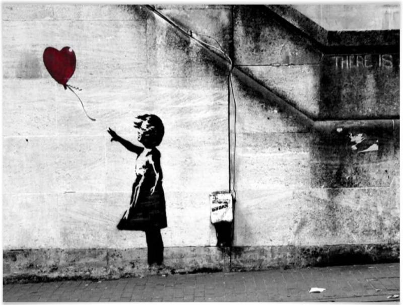 Wall-Art Poster »Graffiti Bilder Girl with balloon«, Menschen, (1 St.), Poster ohne Bilderrahmen von Wall-Art