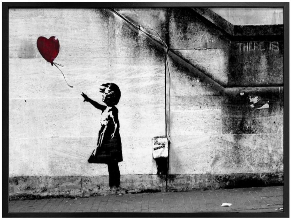 Wall-Art Poster »Graffiti Bilder Girl with balloon«, Menschen, (1 St.), Poster ohne Bilderrahmen von Wall-Art