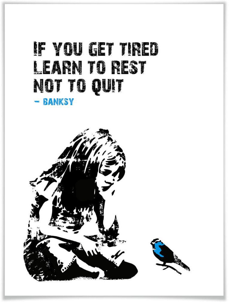 Wall-Art Poster »Graffiti Bilder If you get tired«, Schriftzug, (1 St.), Poster ohne Bilderrahmen von Wall-Art