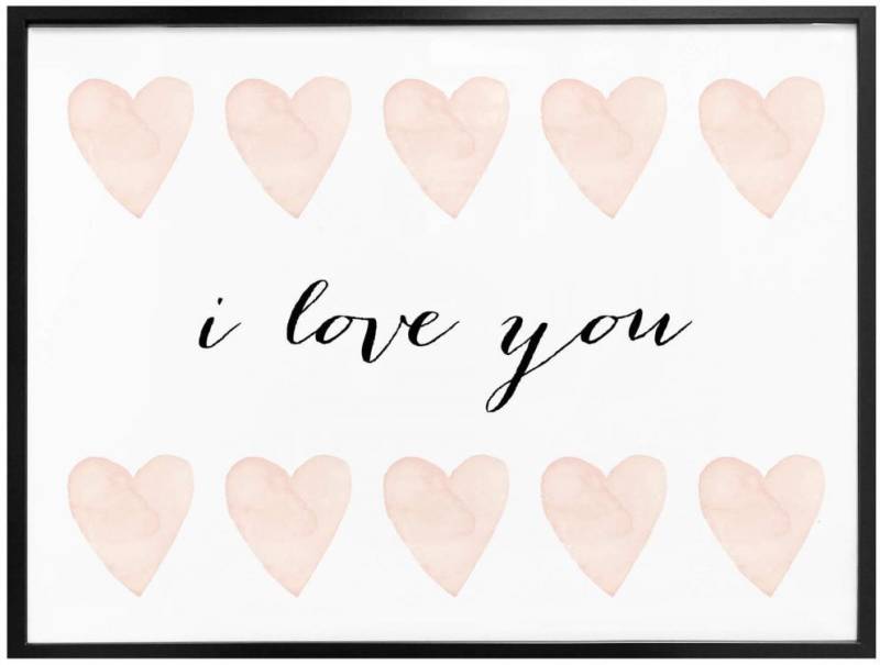 Wall-Art Poster »I love you«, Schriftzug, (1 St.), Poster ohne Bilderrahmen von Wall-Art