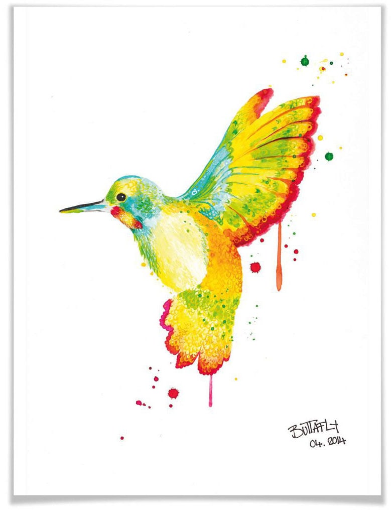 Wall-Art Poster »Kolibri«, Vögel, (1 St.), Poster ohne Bilderrahmen von Wall-Art