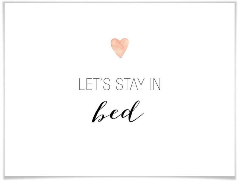 Wall-Art Poster »Let's stay in bed«, Schriftzug, (1 St.), Poster ohne Bilderrahmen von Wall-Art