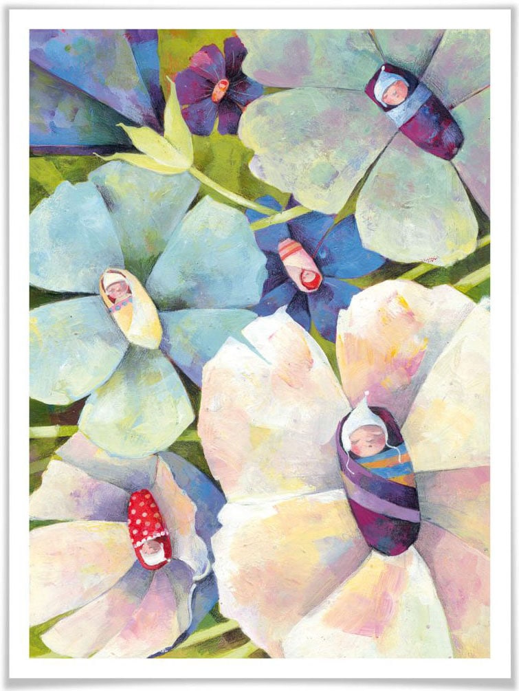 Wall-Art Poster »Märchen Wandbilder Blütenbabies«, Pflanzen, (1 St.), Poster ohne Bilderrahmen von Wall-Art