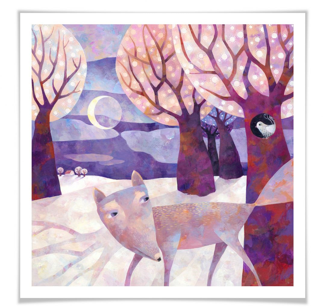 Wall-Art Poster »Märchen Wandbilder Winterwald«, Landschaft, (1 St.), Poster ohne Bilderrahmen von Wall-Art