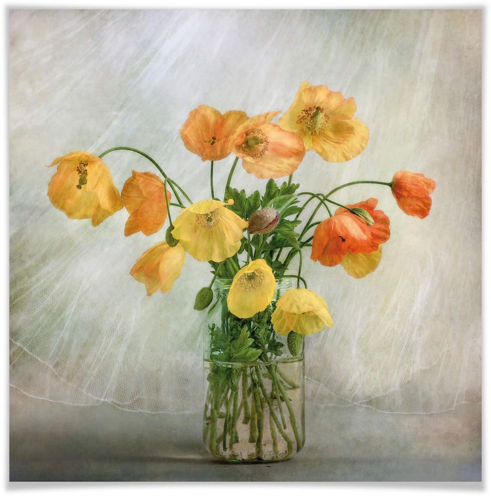 Wall-Art Poster »Mohnblumen Orange Gelb«, Blumen, (1 St.), Poster ohne Bilderrahmen von Wall-Art