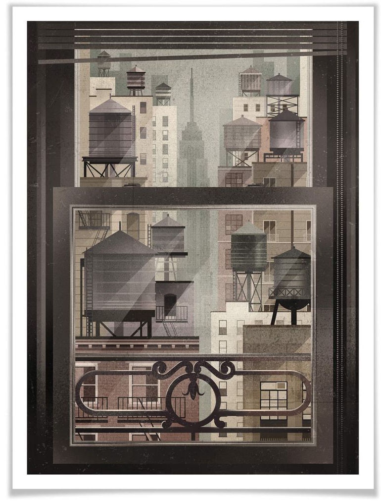 Wall-Art Poster »NYC Watertowers«, New York, (1 St.), Poster ohne Bilderrahmen von Wall-Art