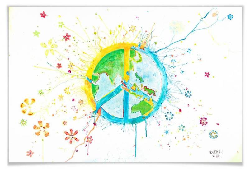 Wall-Art Poster »Peace«, Peace-Zeichen, (1 St.), Poster ohne Bilderrahmen von Wall-Art