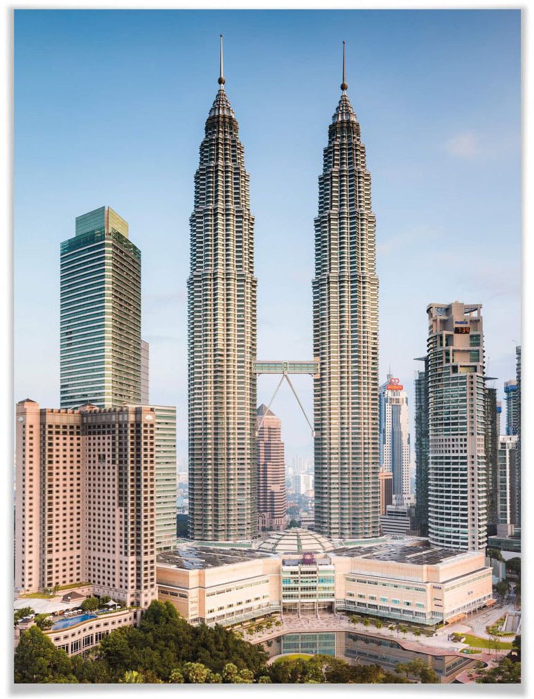 Wall-Art Poster »Petronas Towers Kuala Lumpur«, Gebäude, (1 St.), Poster ohne Bilderrahmen von Wall-Art