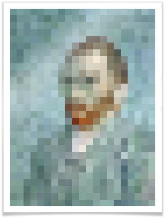 Wall-Art Poster »Pixel Portrait van Gogh Bildnis«, Person, (1 St.), Poster ohne Bilderrahmen von Wall-Art